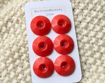 Vintage Red Plastic Housedress Buttons Inkwell Set 13/16” 20mm