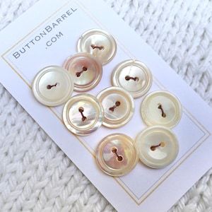 Set di bottoni in madreperla rosa antico, piccoli, 14 mm