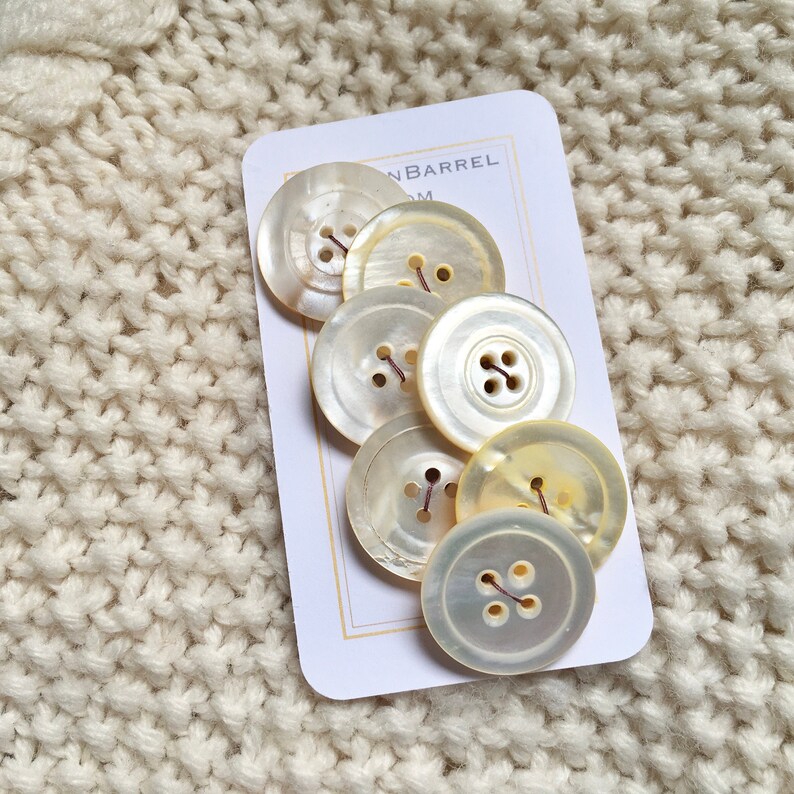 Set of 7 Wabi Sabi Buttons MOP Buttons Shell Buttons Antique Mother of Pearl Buttons