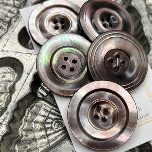 Smoky MOP Large Thick Coat Buttons, Rainbow Mother of Pearl Buttons 1 3/16” 29mm