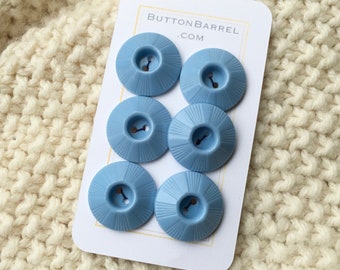 Vintage Blue Plastic Housedress Buttons Inkwell Set Baby Blue 20mm 18mm