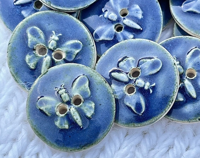 Ceramic Button Insert Ceramic Butterfly Button 3/4” Handmade Ceramic Button - Etsy