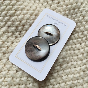 Antique Carved Smoky Rainbow MOP Buttons, Mother of Pearl Button, Set of 2, Shell Buttons