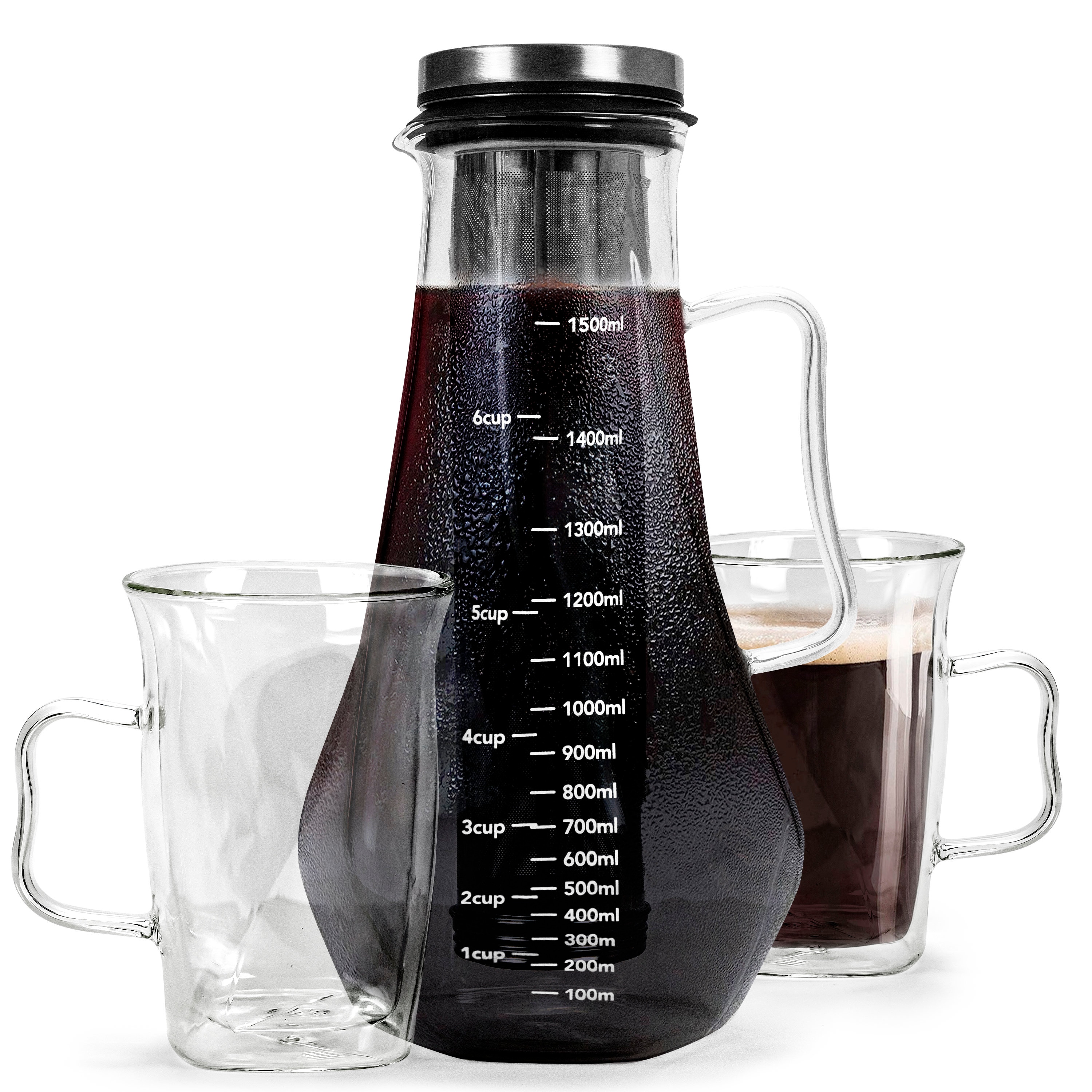 Cold Brew Coffee Maker, Glass Iced Coffee Maker And Tea Infuser With  Leak-proof Pitcher With Mesh F