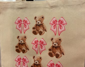 Bär und Schleife Tragetaschen