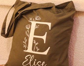 Sac personnalisé,tote bag personnalisé, sac EVJF, sac crèche, sac école , sac nounou cadeau de naissance, cadeau anniversaire, sac monogramm