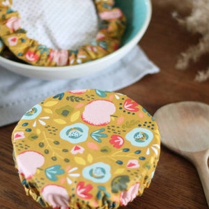 Charlotte dish cover in coated fabric, salad bowl and bowl cover, eco-friendly and zero waste