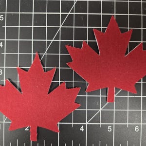 2x Maple Leaf Iron-on Patches (raw edges)