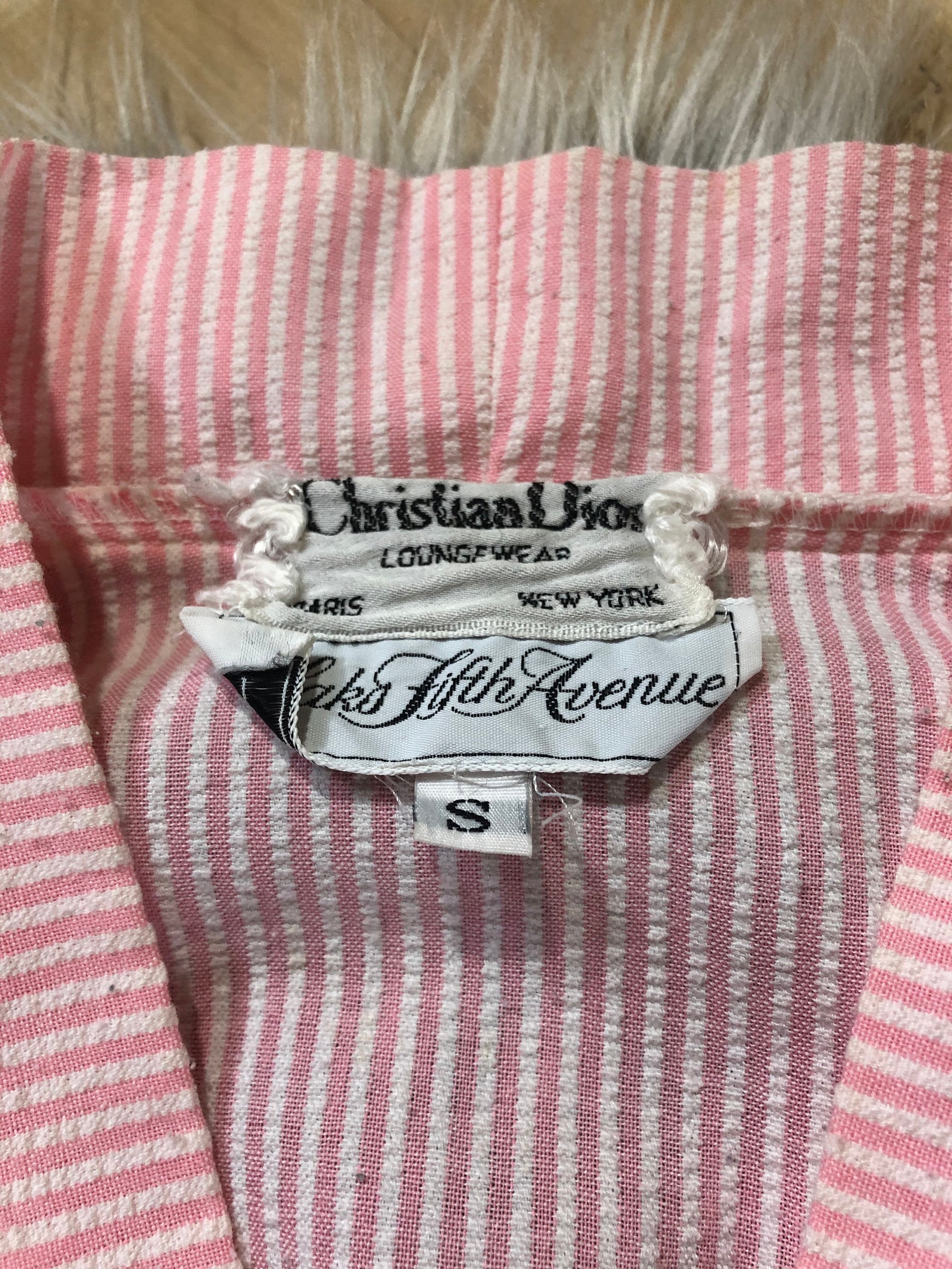 Vintage Christian Dior Loungewear Pink Striped Seersucker | Etsy