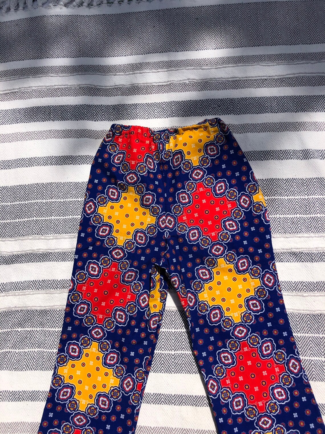 Vintage 60s Boho Funky Fun Bright Patterned Pants Festival Etsy