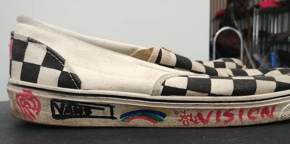 checkerboard vans custom