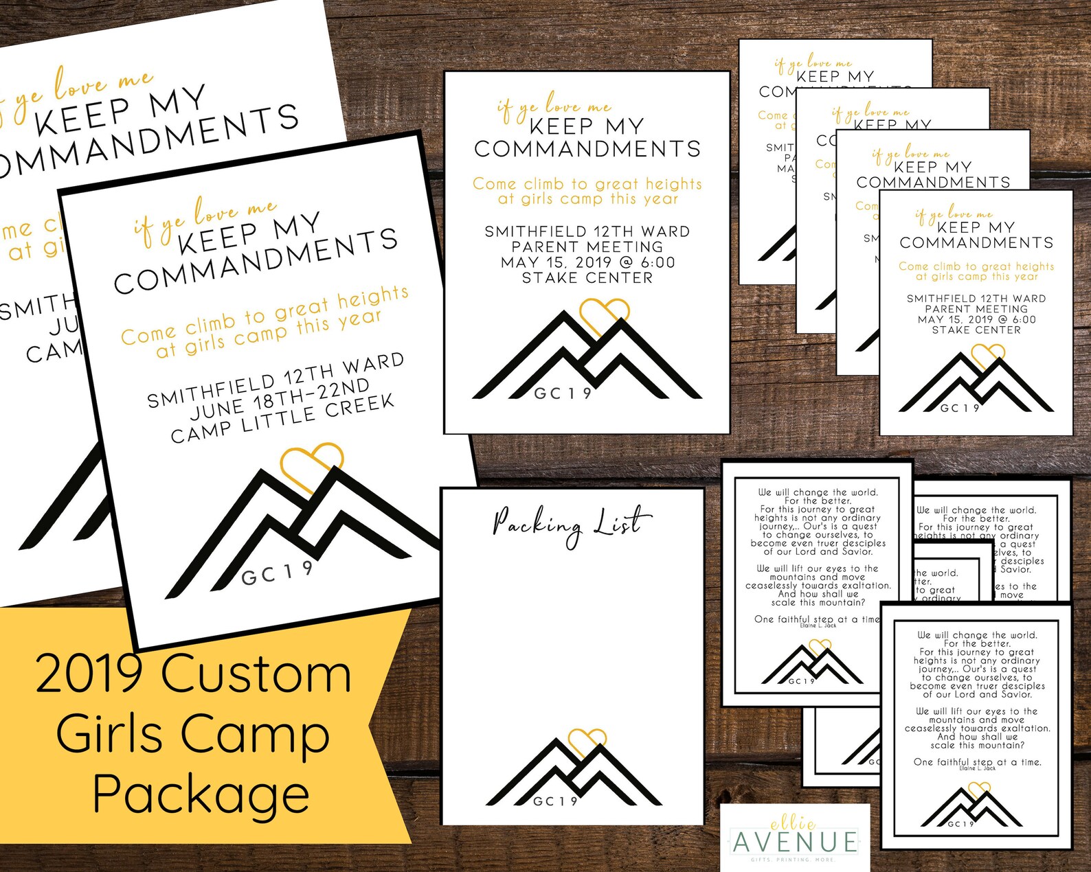 2019 LDS Girls Camp Download Package / LDS Girls Camp Ideas / | Etsy