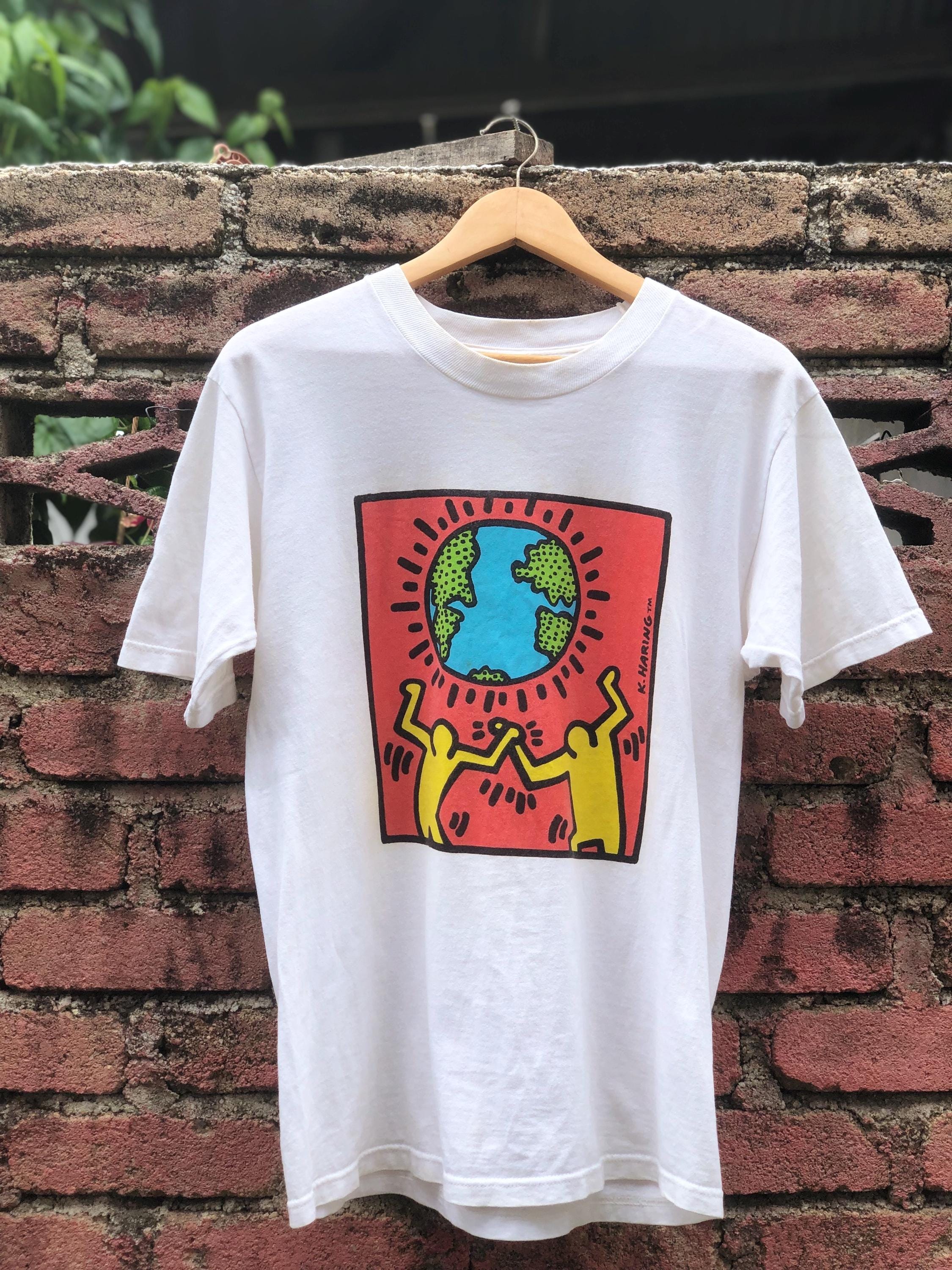 1986s VINTAGE Keith Haring ほぼデッド キースヘリング Tシャツ L 