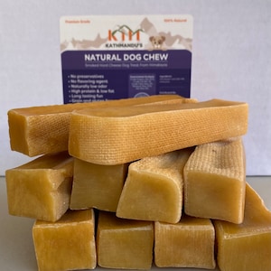 MEDIUM YAK CHEWS (Pack of 3, 10, and 20 Chews), Authentic Himalayan Cheese by Kathmandu's Natural Dog Chew for dogs under 45 lbs!