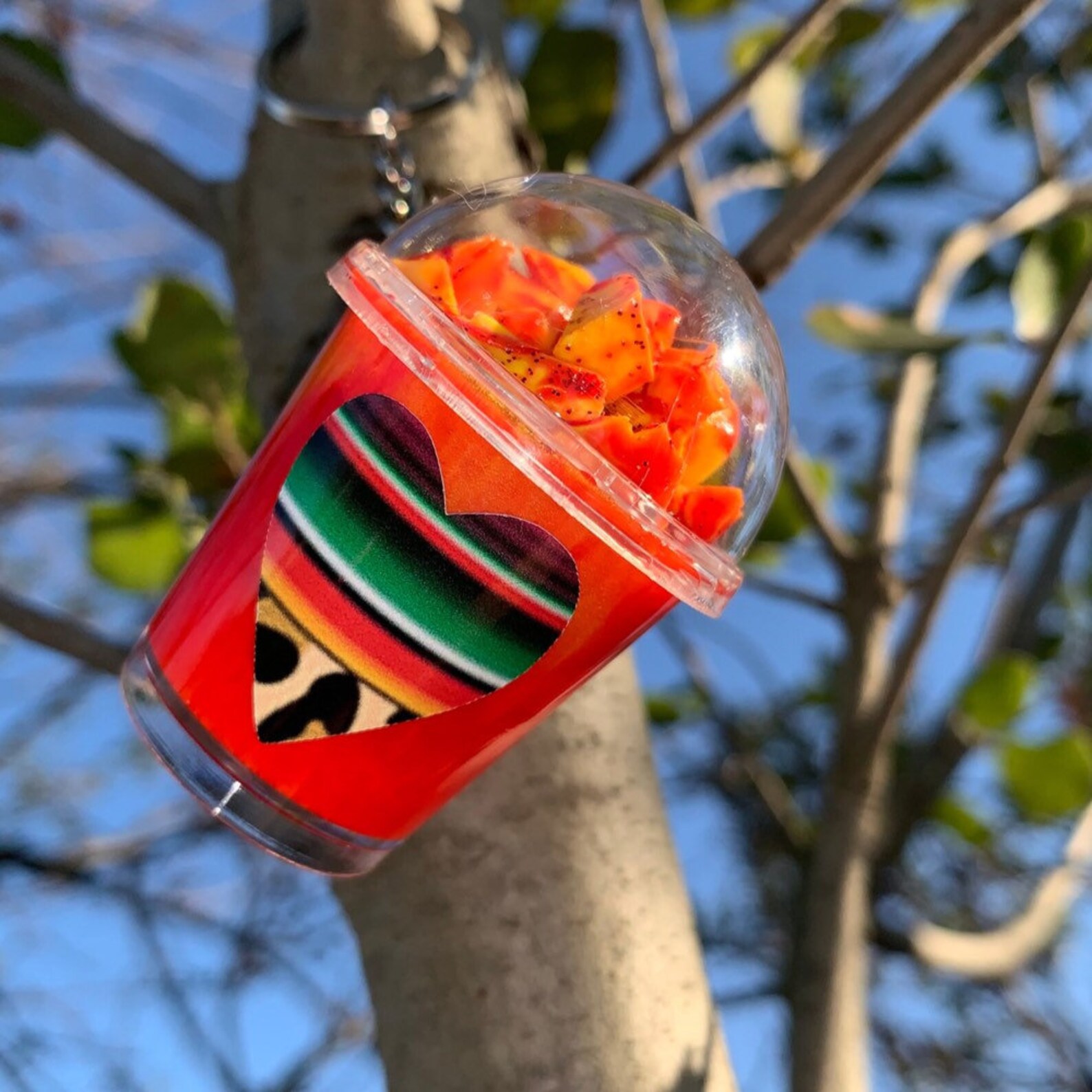 Mangonada keychain mango cup gifts Valentines Day mango Etsy