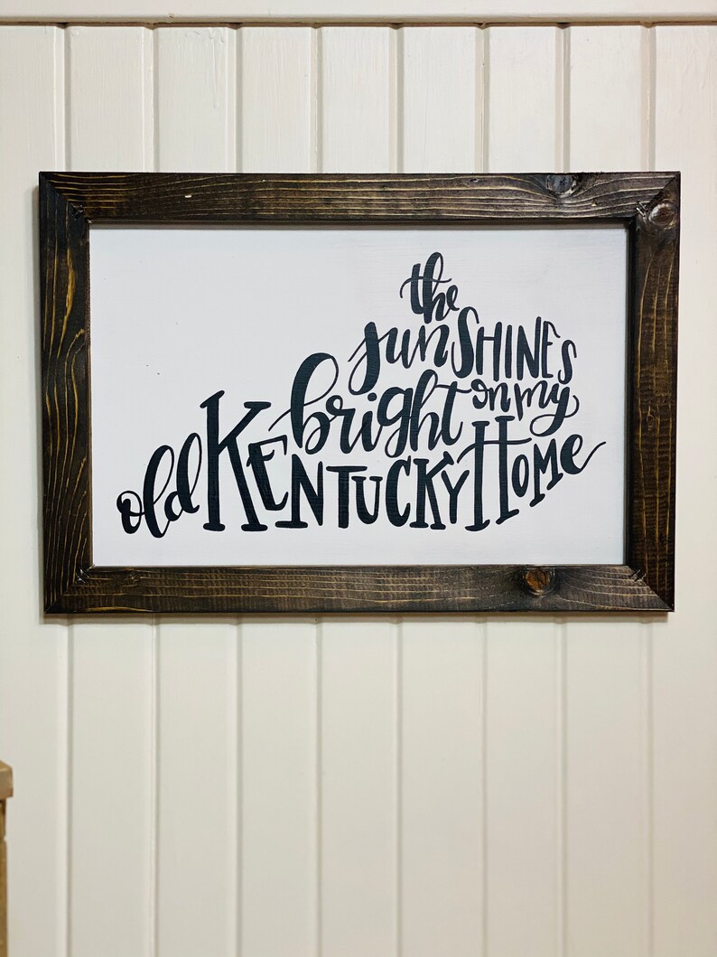 Old Kentucky Home Sign Old KY Home Lyrics Wood Sign Etsy