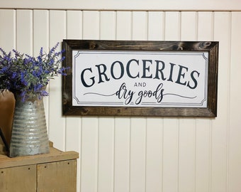 Rustic Hand Made Vintage Wood Sign Personalized Dry Goods Hardware & Grocery Rustic Hand Made Vintage Wood Sign Personalized Dry Goods Hardware & Grocery