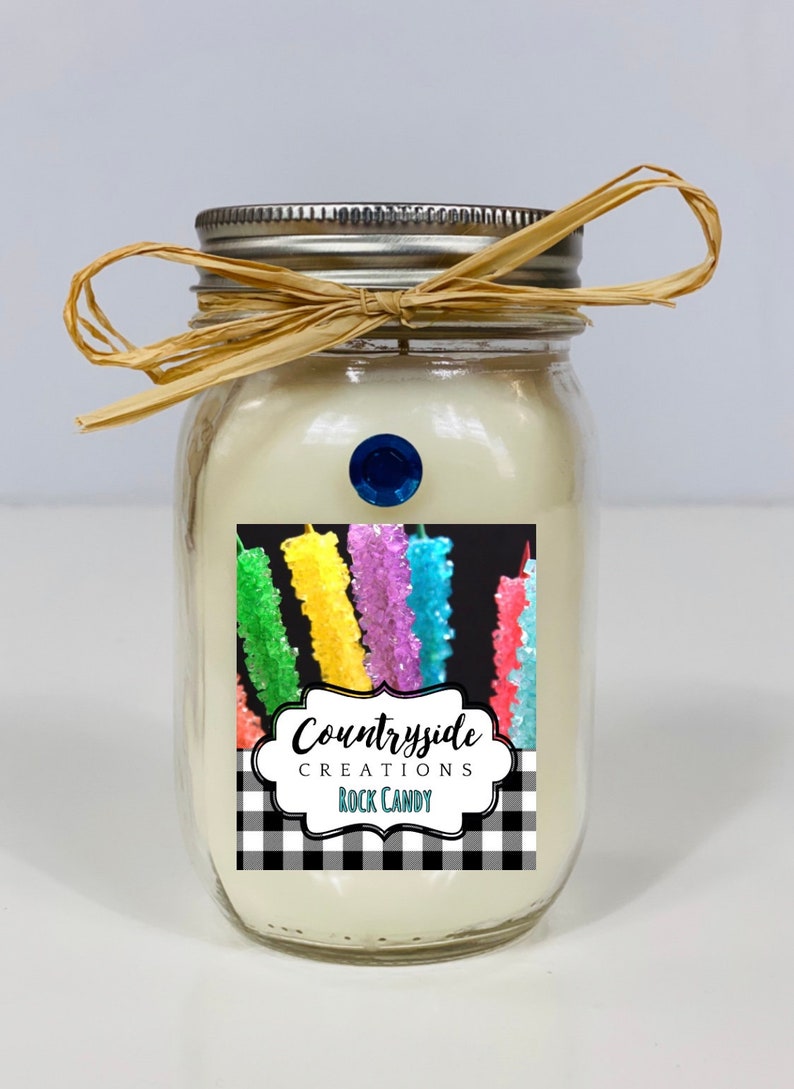 Rock Candy Scented Candle Container Candle Strong Candles Etsy