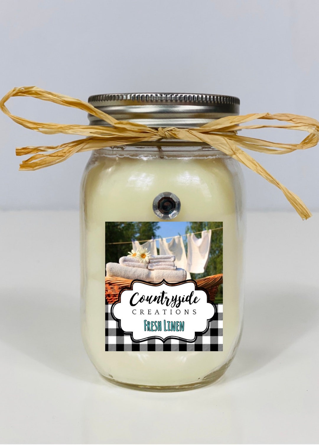 Fresh Linen Scented Candle Container Candle Strong Candles Etsy