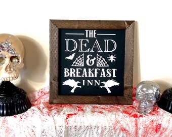 Dead & Breakfast Sign | Halloween Decor | Halloween Sign | Spooky Season Decor | Horror Wall Decor | Halloween Rustic Sign | Halloween Porch