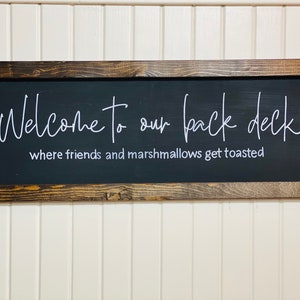 Welcome To The Deck Rustic Sign| Porch Sign | Housewarming Gift | Welcome To The Porch Sign | Welcome Sign | Funny Sign | Farmhouse Sign