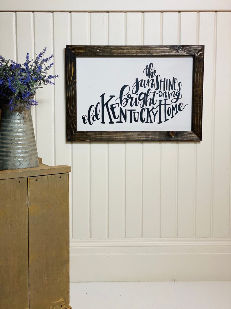 Old Kentucky Home Sign Old KY Home Lyrics Wood Sign Etsy