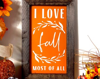 Love Fall Most Sign | Fall Decor | Fall Porch Sign | Fall Living Room Decor | Autumn Sign | Rustic Decor | Wood Framed Sign | Autumn Decor