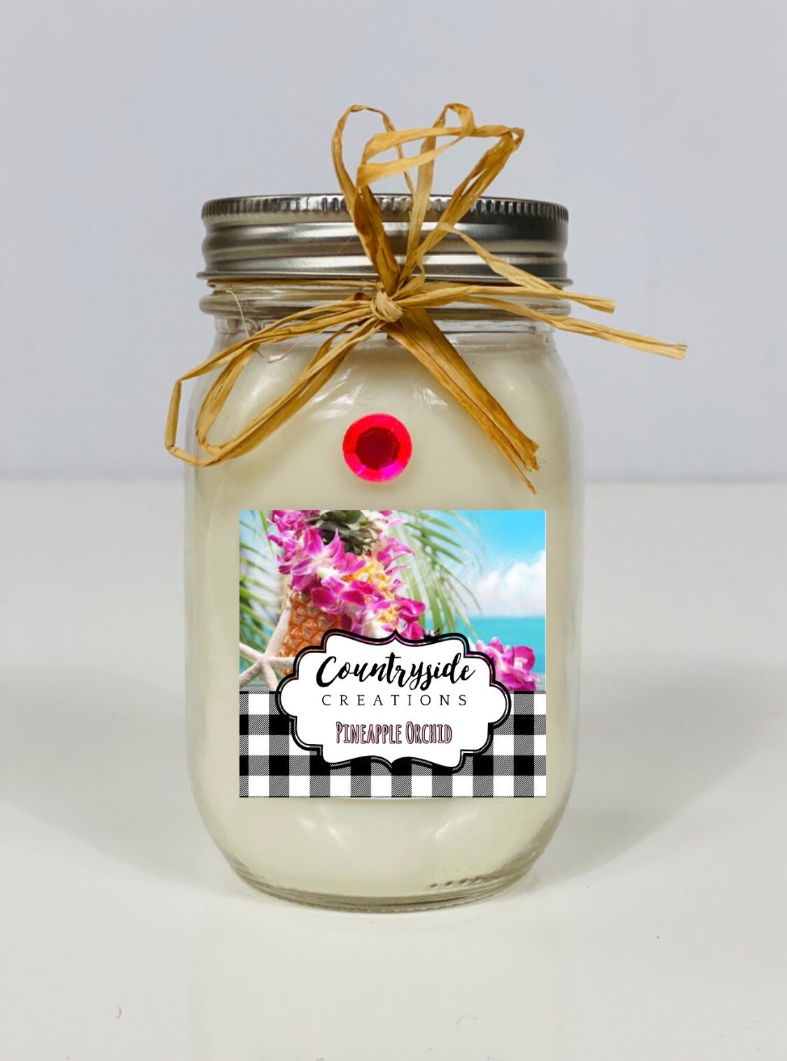 Pineapple Orchid Scented Candle Container Candle Strong Etsy