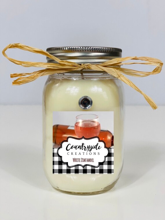 White Zinfandel Scented Candle Container Candle Strong Etsy