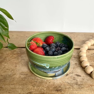 Pottery bowl handmade berry bowl ceramic colander handmade pottery gift 9 year anniversary gift unique gift idea for her bridal shower gift