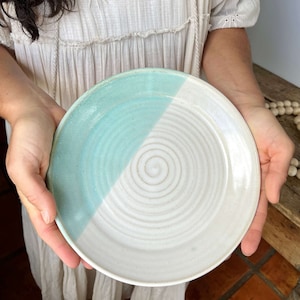 Ceramic Salad Plate Sandwich Plate Handmade Pottery plate wheelthrown Lunch Plate Side plate Neutral Ceramic Kitchenware Coastal Beach dish