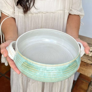 Green Pottery Baker Casserole Dish pottery handmade bakeware Green ceramic bakeware Green pottery baker beachy ceramic casserole shower gift Aqua