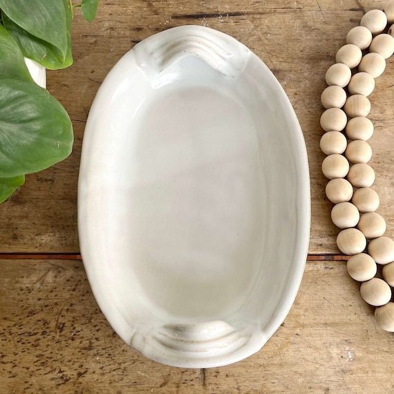 Gift Pottery Bowl Monochromatic Serving Tray Bowl Gift Bridal Shower Present For Her Wedding Present Birthday Gift 9th Anniversary Present