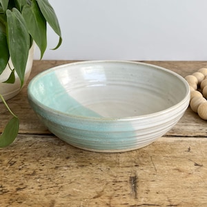 Pasta Bowl Handcrafted Pottery Bowl Handmade Ceramic Bowl Medium Size Bowl Aqua Bowl Set Pottery Lover Bowl Pasta Lover Bowl Stoneware Bowl