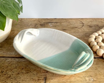 Pottery Bowl Serving Bowl Handmade Pottery Serving Platter Ceramic Baking Dish Appetizer Tray Casserole Dish Pottery Bowl Serving Platter