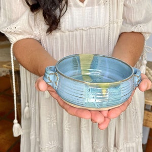 Brie Baker Handmade pottery casserole dish ceramic brie baking dish brie dish small casserole dish ceramic bakeware pottery brie baker dish Blue