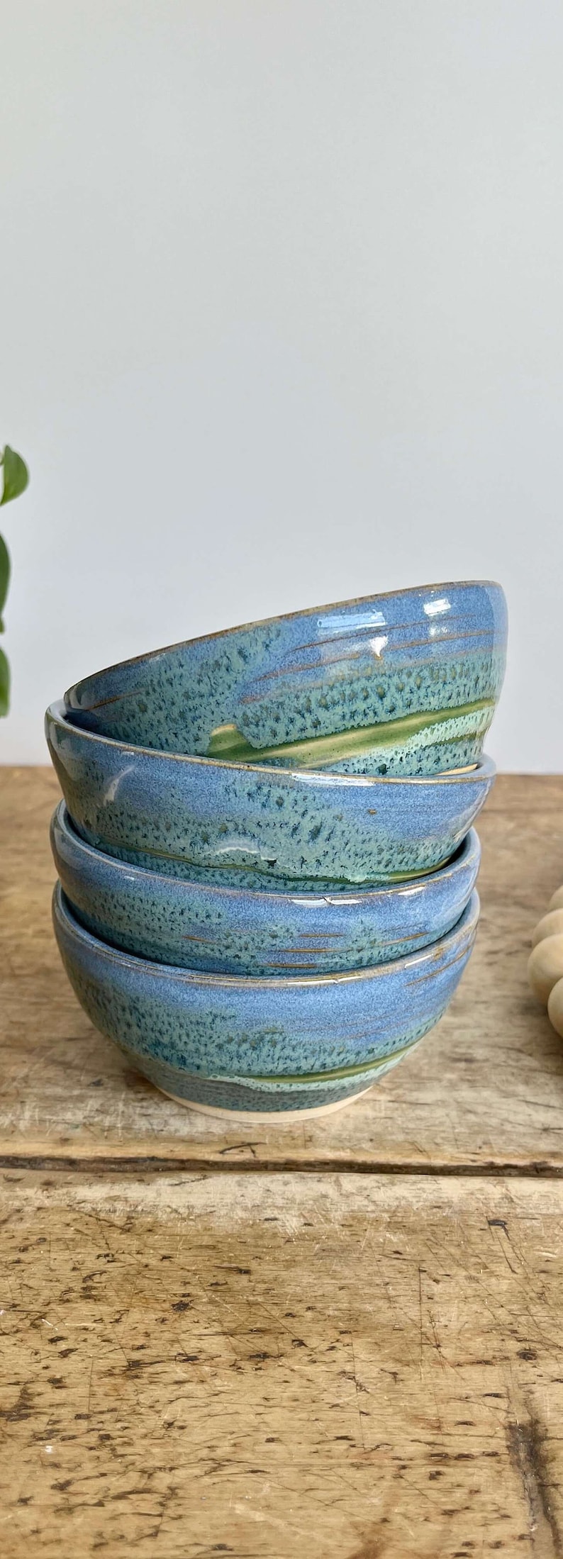 Blue Pottery Prep Bowl Set Handmade Blue Kids Bowl Small Bowl Ceramic Blue Accent Bowl Food Prep Kitchen Bowl Snack Stoneware Bowl for kid image 10