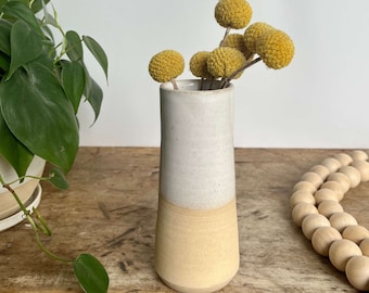 Decorative flower vase modern gift matte black minimalist home decor monochromatic handmade pottery vase brush holder coworker gift for her