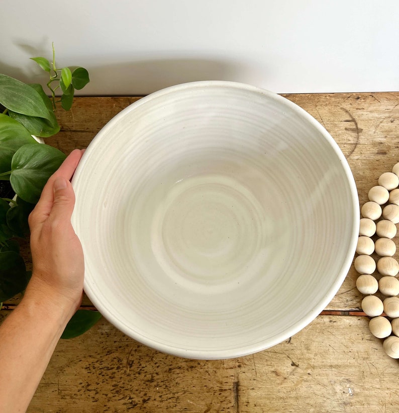 Bridal Shower Gift Bowl Serving Large Bowl Handmade Pottery Bowl Large White Serving Bowl Ceramic Bowl Large