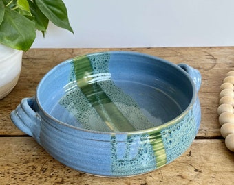 Pottery Baking Dish pottery handmade bakeware Blue ceramic bakeware Blue pottery baker ceramic Coastal ceramic casserole boho birthday gift