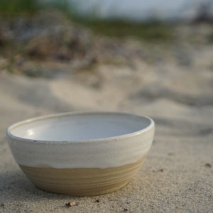Handmade Aqua-White Ceramic Pottery Bowl