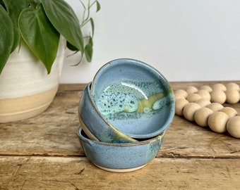 Ring Dish Blue Trinket Dish Small Ceramic Bowl Handmade Pottery Bowl Small Pottery Handmade Condiment Blue Bowl Tiny Bowl Pottery Mini Bowl