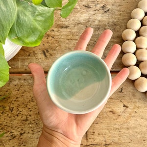 Teal Ring Dish Trinket Dish Small Ceramic Bowl Handmade Pottery Bowl Small Pottery Handmade Condiment Aqua Bowl Tiny Bowl Pottery Mini Bowl