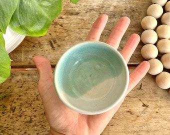 Teal Ring Dish Trinket Dish Small Ceramic Bowl Handmade Pottery Bowl Small Pottery Handmade Condiment Aqua Bowl Tiny Bowl Pottery Mini Bowl