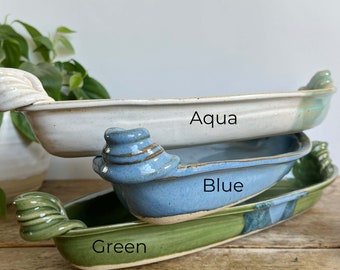 Ceramic Baking Dish Blue Handmade Pottery Baking Dish Ceramic Blue Casserole Dish Handmade Pottery Blue Bakeware Casserole Dish Fish Baker