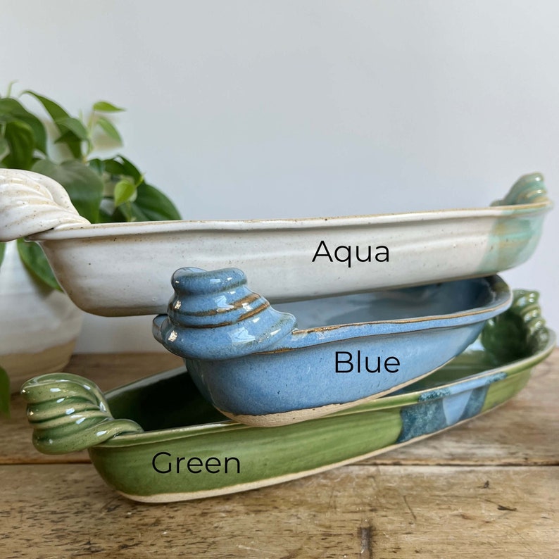 Ceramic Baking Dish Blue Handmade Pottery Baking Dish Ceramic Blue Casserole Dish Handmade Pottery Blue Bakeware Casserole Dish Fish Baker image 1