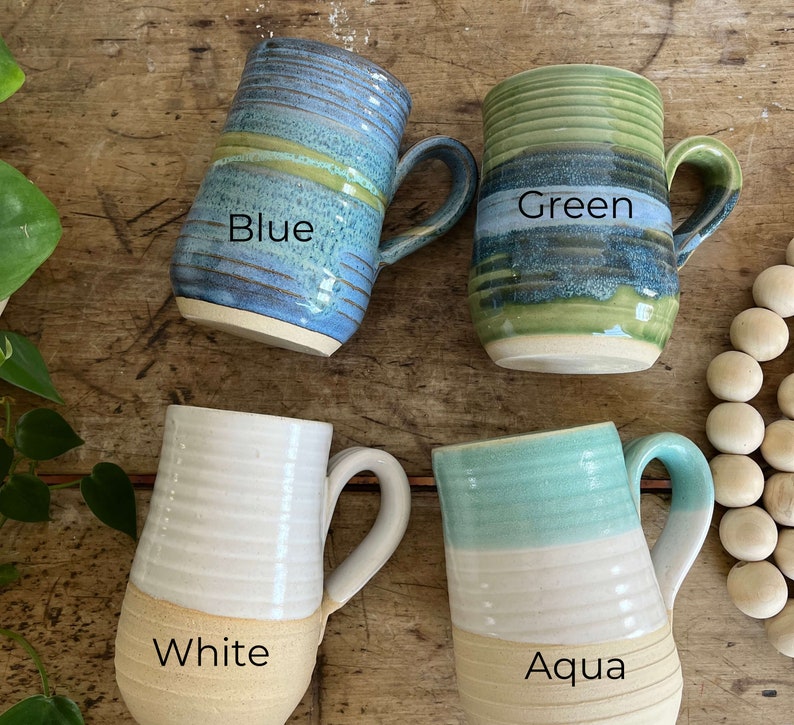 Blue handmade pottery mug handmade blue ceramics 14 oz blue coffee mug everyday gift mug blue handmade stoneware mug coastal blue pottery White