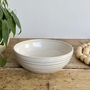 Pasta Bowl Handcrafted Pottery Bowl Handmade Ceramic Bowl Medium Size Bowl White Bowl Set Pottery Lover Bowl Pasta Lover Bowl Stoneware Bowl