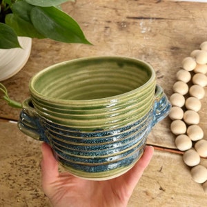 Pottery Bread Baker Green Ceramic Handmade Pottery Bread Bowl Bakeware Green Stoneware Loaf Pan Pottery Handmade Bread Pot Ceramic Loaf Pan