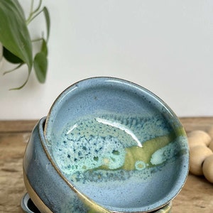 Ring Dish Blue Trinket Dish Small Ceramic Bowl Handmade Pottery Bowl Small Pottery Handmade Condiment Blue Bowl Tiny Bowl Pottery Mini Bowl